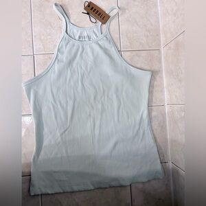 NWT NOBULL Icy Blue Ribbed High-Neck Tank size XXL p2p 18”